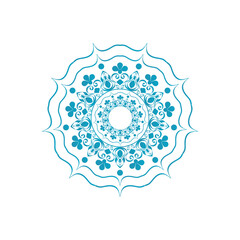 Trendy Modern Blue Mandala Design