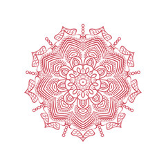 Trendy Beautiful Red Floral Mandala Design