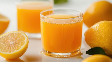 Fresh lemon juice dripping isolated on white background.