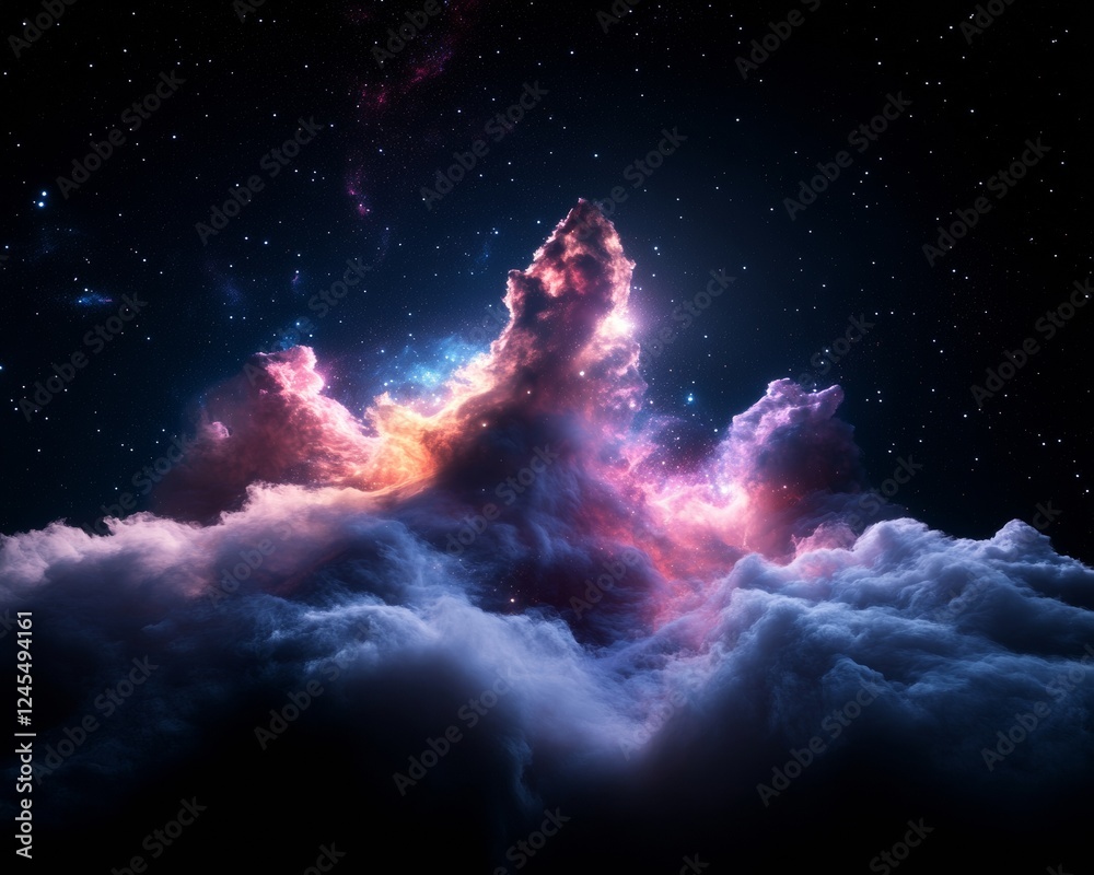 Aufkleber stellar aesthetic universe neon nebulae and star cluster patterns for cutting-edge space media and v