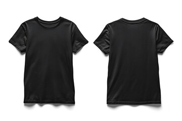 Black t-shirt mockup front and back view