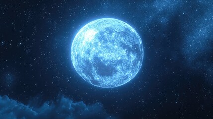 Fototapeta premium Sirius shines intensely in a deep night sky, its blue-white glow contrasting with a sea of twinkling stars