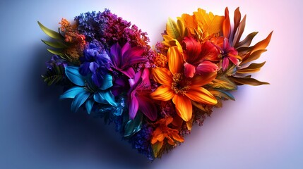 Vibrant Floral Heart: A Symphony of Colors