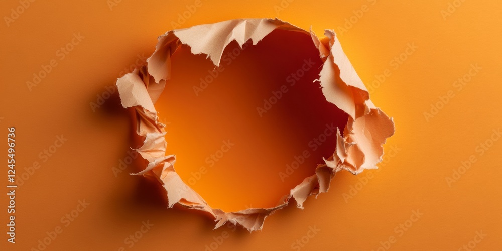 Leinwandbilder contemporary minimalist design torn yellow paper revealing question mark in clean composition - busi