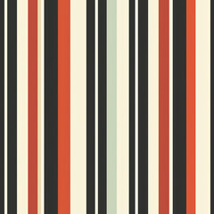 Colorful striped pattern featuring various vertical lines in shades of red, black, and cream.