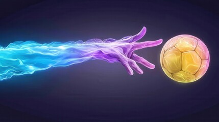 Vibrant Volleyball Player s Hand Mid Hit with Glowing Energy   Dynamic of a Volleyball Player in Action Capturing the Power and Passion of the Sport