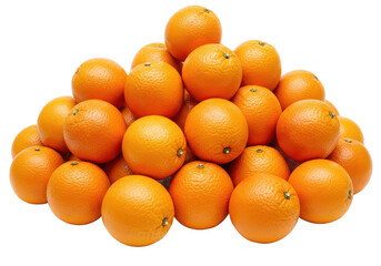 Pile of fresh oranges isolated on White background
