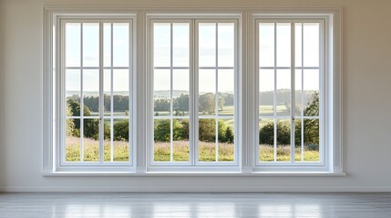 A blank white background with a window is perfect for mockups or templates in stock photography. 