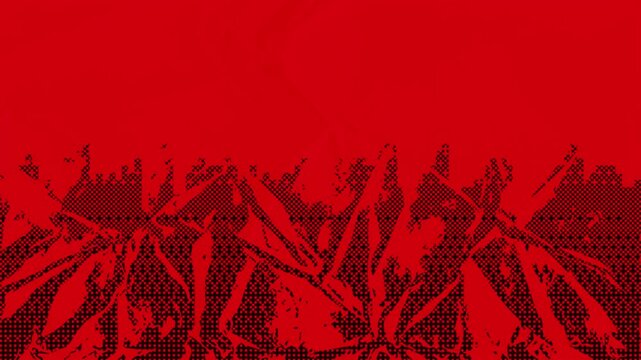 Animated abstract pixel background with bitmap texture of pixel dither on crumpled paper texture