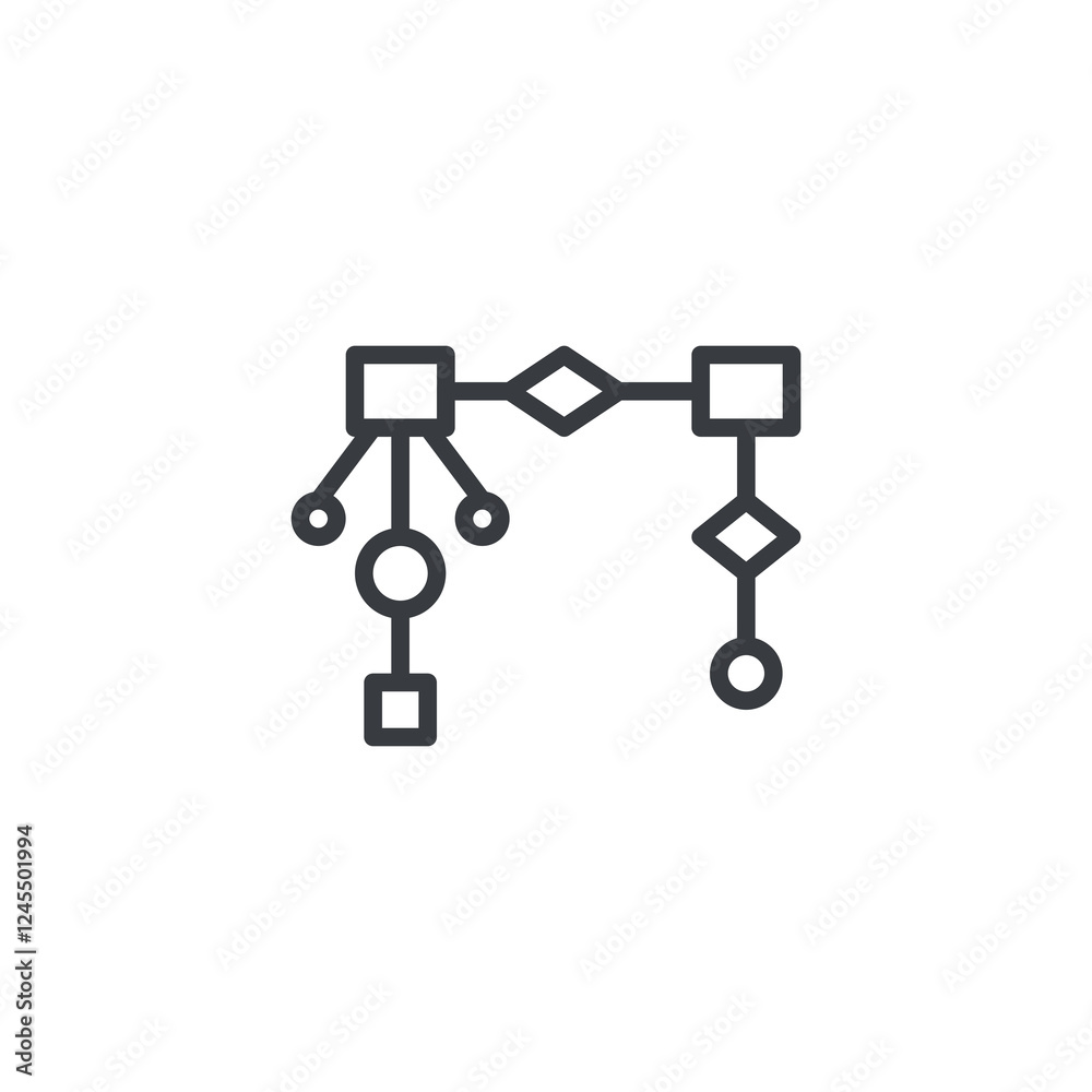 Aufkleber algorithm flowchart line icon