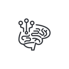 AI Neural Network line icon