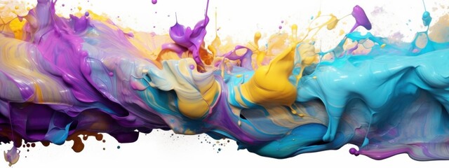 Fototapeta premium Vibrant Colors Exploding in a Symphony of Hues: Abstract Paint Splash Masterpiece