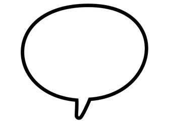 丸型のポップな吹き出し。アウトライン。