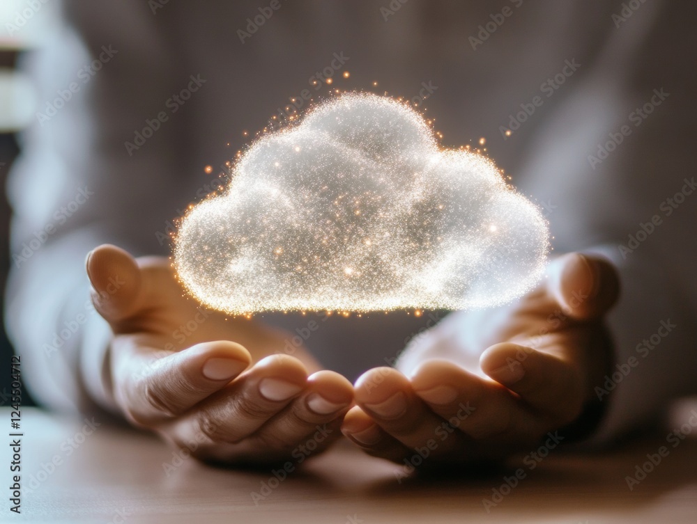 Poster Ethereal Cloud Storage Interactive Data Interface with File Transfer Visualization - Innovating Digital Workspaces and Enhancing Data Management Solutions