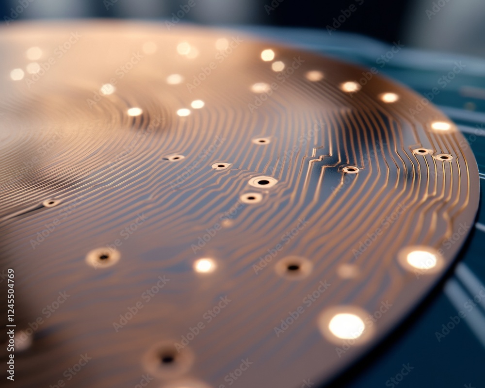 Aufkleber futuristic circuit pattern led-illuminated copper on glass for digital transformation and tech innov