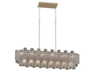 Addis 14 Light Linear Chandelier - Elegant Lighting Fixture Against Black Background