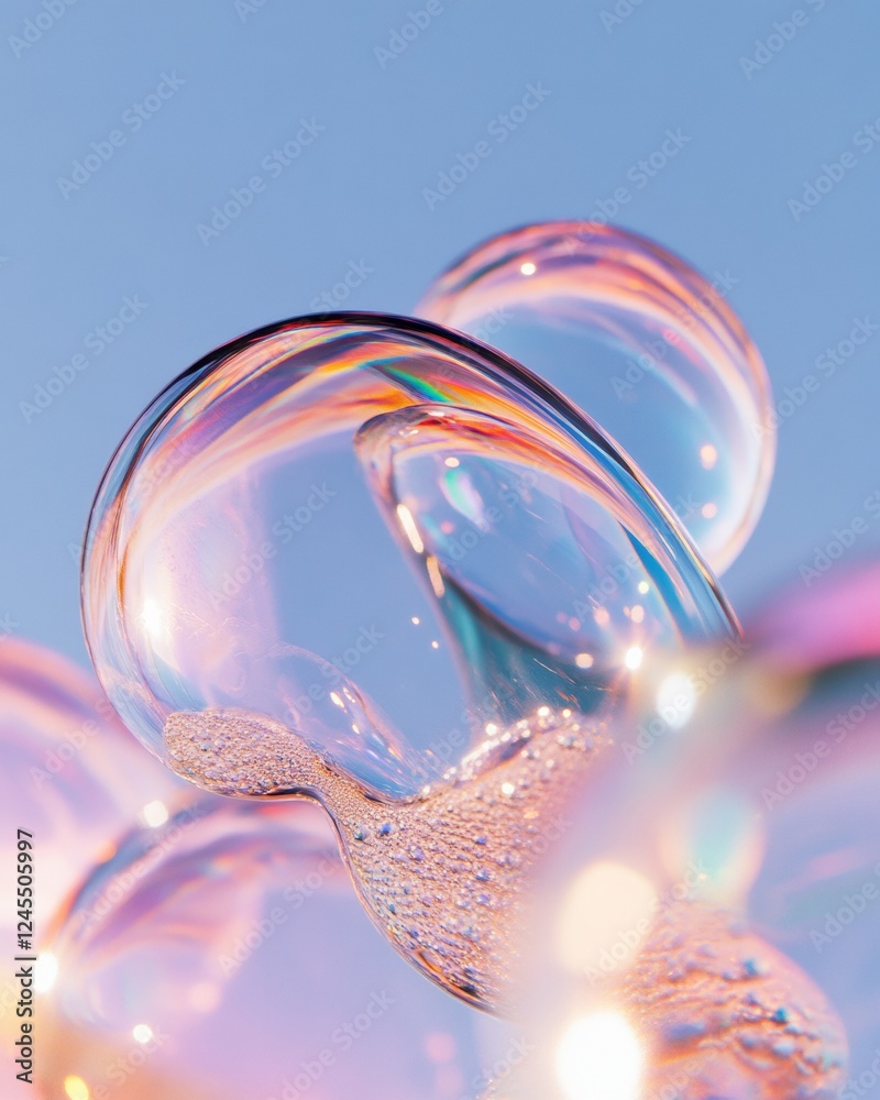 Aufkleber Ultramodern Fluid Dynamics Iridescent Bubble Texture for Tech Artistry and AI-Driven Marketing in Digital Design Spaces