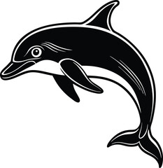 Beautiful Dolphin Jumping in the Sea vector art illustration 