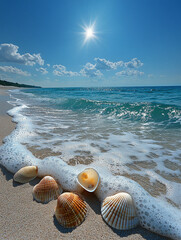 Obraz premium sea shells on the beach