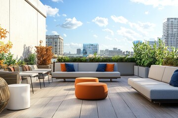 Branding creatively reimagined on a rooftop terrace using AR technology.