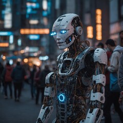 Leonardo_Kino_XL_A_futuristic_humanoid_AI_robot_with_glowing_c_0 