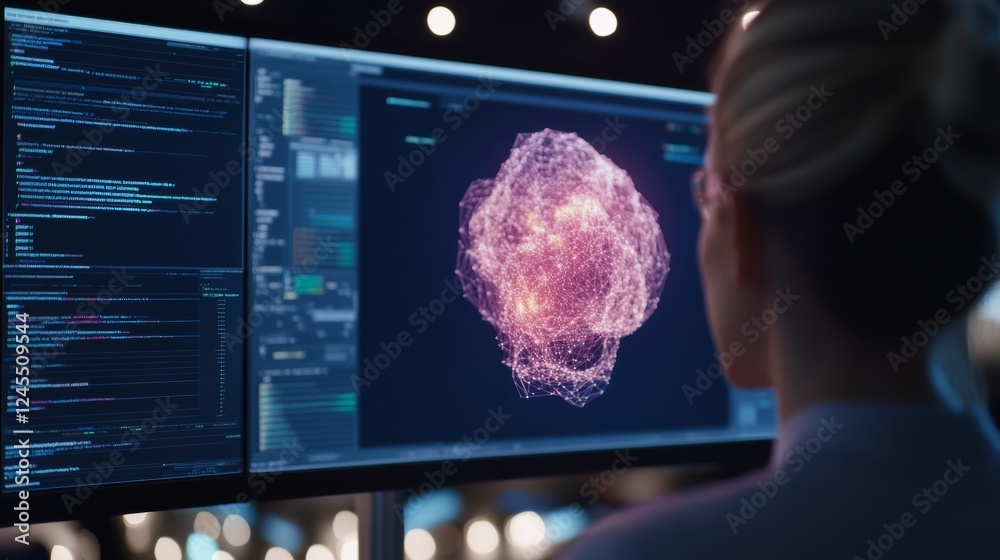 Aufkleber Collaborative Diversity in Tech Programmers Using Advanced Monitors and Ergonomic Chairs in a Multi-Ethnic Workspace - Fostering Global Innovation and Inclusion in Digital Industries
