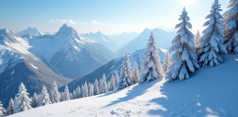 Frosty trees on Dolomiten Rosengartenspitze with Neuschnee, , frozen surface, delicate snow