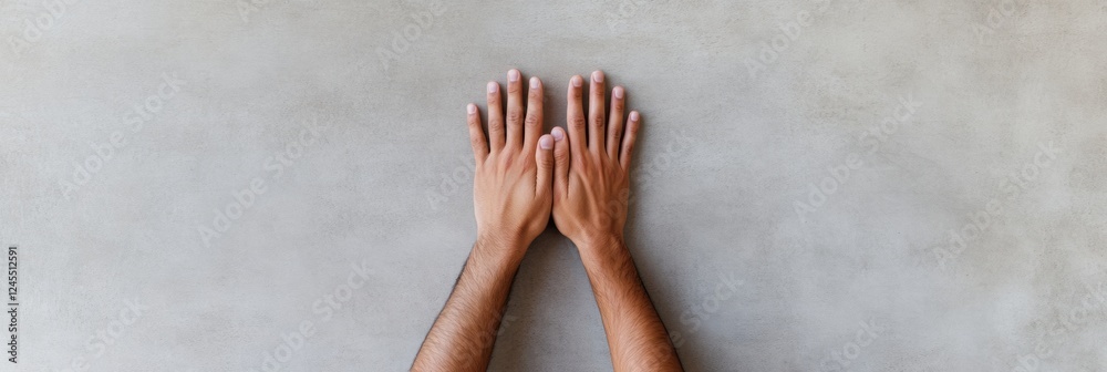 Aufkleber collaborative hands in minimalist concrete texture diversity in community engagement for modern mark