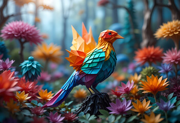 bird of paradise, Generated image, by AI, ai generate image