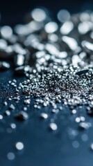 Silver Glitter Macro Photography: Sparkling Texture and Shimmering Details