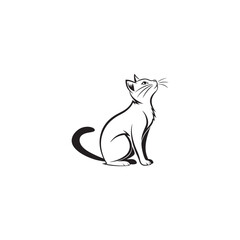 A-cat-silhouette-style--icon- vector art illustration