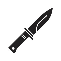 Knife Icon Vector. Silhouette of Sharp Blade and Cutting Tool Symbol Design