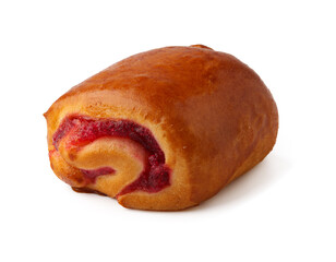 Delicious pastry filled with sweet fruit jam on a white background perfect for a snack or dessert
