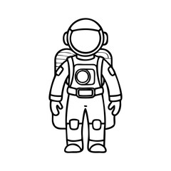 Astronaut Floating Line Icon Vector