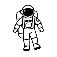 Astronaut Floating Line Icon Vector