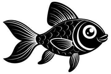 Goldfish silhouette vector illustration