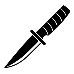 Knife Icon Vector. Silhouette of Sharp Blade and Cutting Tool Symbol Design