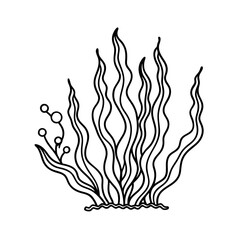 Seaweed Icon Vector. Line Art Ocean Plant and Marine Life Symbol Design