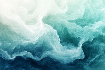 Obraz premium Abstract Teal and White Swirling Cloud Formation