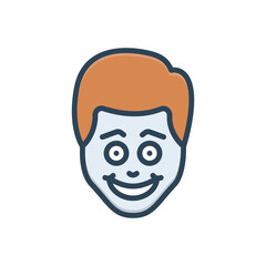 Color illustration icon for happy