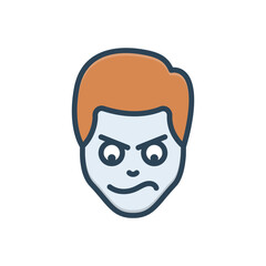 Color illustration icon for angry