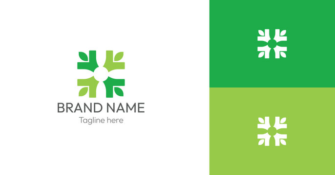 Vector graphic group connection logo The logo symbolizes growth, harmony, and connection with nature.