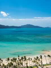View from balcony at resort on Hamilton Island overlooking Catseye Beach in the Whitsundays