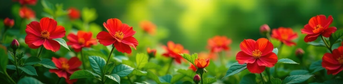 Morron rojo flowers blooming in a lush greenery, flowers, greenery, morron rojo