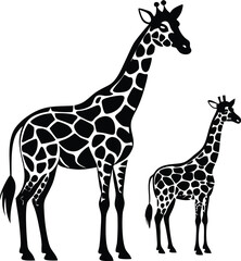 Beautiful adult giraffe vector art illustration © Jumur