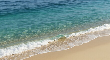 Serene Ocean Waves on Sandy Beach Summer Vacation