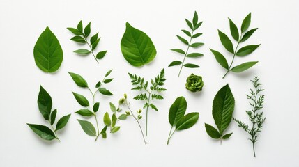 Naklejka premium Natural cosmetics and leaves on light background