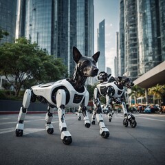 Leonardo_Kino_XL_A_team_of_robotic_dogs_patrolling_an_ultramod_0 