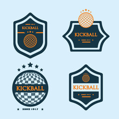 kickball badges design vector flat modern isolated illustration
