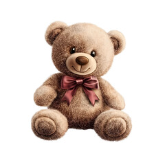 Obraz premium Soft Plush Teddy Bear with Ribbon Bow